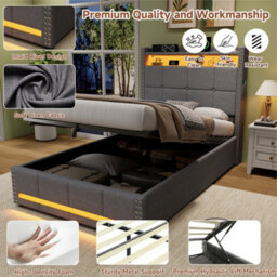 Btm 1-Seater Corduroy Sleeper Sofa, High Backrest, Metal Frame, Cup Holders & Side Pockets, Green - thumbnail 8