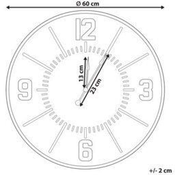 Wyld And Coco Luma Round Wall Clock 60Cm - Gold Iron Frame, Light Brown Mdf Face - Retro Industrial - thumbnail 4