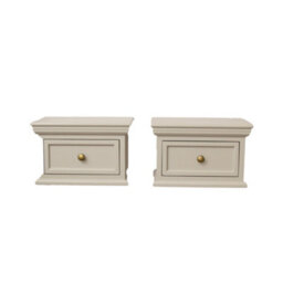 Melody Maison Pair Of Taupe-Grey Wall Mounted Bedside Tables - Daventry Taupe-Grey Range - thumbnail 8