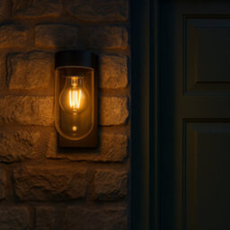 CGC Lighting Cgc Rowan Black Outdoor Wall Lantern Light With Clear Diffuser Ip54 - thumbnail 3