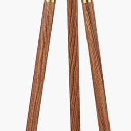 Pacific Lifestyle Gold Metal And Wood Grain Tripod Floor Lamp - thumbnail 5