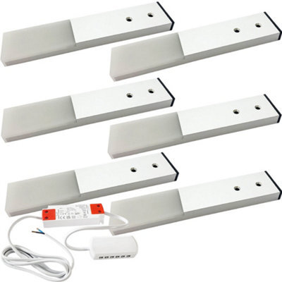6-Pack Slim Led Under Cabinet Kitchen Lights With Driver - Natural White Brushed Aluminium - image 1
