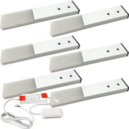 6-Pack Slim Led Under Cabinet Kitchen Lights With Driver - Natural White Brushed Aluminium - thumbnail 1