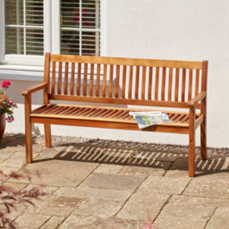 Garden Gear Acacia Hardwood 3-Seater Garden Bench, Water Resistant Furniture For Outdoor Patio & Decking, L149.5 X W62.5 X H90Cm - thumbnail 2