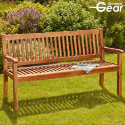Garden Gear Acacia Hardwood 3-Seater Garden Bench, Water Resistant Furniture For Outdoor Patio & Decking, L149.5 X W62.5 X H90Cm - thumbnail 1