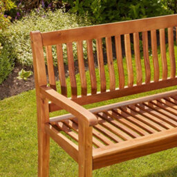 Garden Gear Acacia Hardwood 3-Seater Garden Bench, Water Resistant Furniture For Outdoor Patio & Decking, L149.5 X W62.5 X H90Cm - thumbnail 4