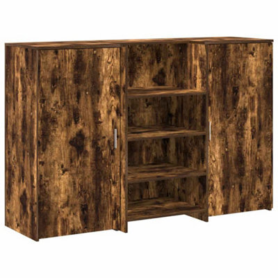 Berkfield Durable Reception Desk Smoked Oak 155X50X103.5 Cm Engineered Wood - image 1