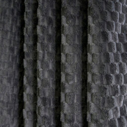 "OHS Waffle Fleece Curtains Thermal Eyelet Soft Blackout, Charcoal - 66"" X 72""" - thumbnail 2
