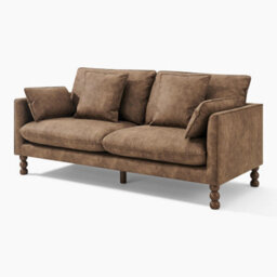Furniturebox Uk Monroe Brown Faux Leather 3 Seater Sofa - thumbnail 8