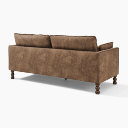 Furniturebox Uk Monroe Brown Faux Leather 3 Seater Sofa - thumbnail 9