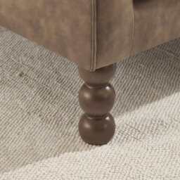 Furniturebox Uk Monroe Brown Faux Leather 3 Seater Sofa - thumbnail 6