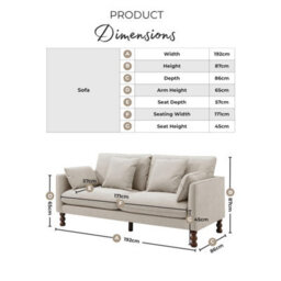 Furniturebox Uk Monroe Brown Faux Leather 3 Seater Sofa - thumbnail 2