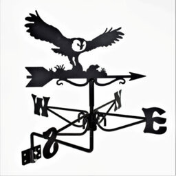 Oakley Mini Owl & Mouse Weathervane - Steel - L38 X W38 X H48 Cm - Black