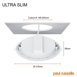 Paul Russells Led Round Panel Ceiling Lights, 24W 2450 Lumens, Spotlights, Ip20, 4000K Cool White, Pack Of 10 - thumbnail 3