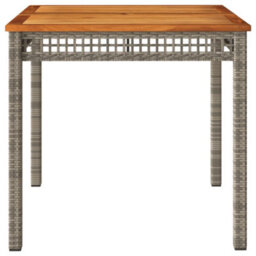 Berkfield Garden Table Grey 80X80X74 Cm Poly Rattan Acacia Wood - thumbnail 4