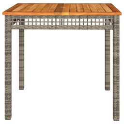 Berkfield Garden Table Grey 80X80X74 Cm Poly Rattan Acacia Wood - thumbnail 5