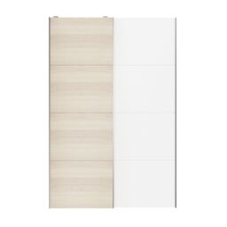 GoodHome Atomia Contemporary Panelled Without Mirror Doors White Oak Effect 2 Door Sliding Wardrobe Door Kit (H)2250mm (W)1500mm - thumbnail 2