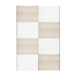 GoodHome Atomia Contemporary Panelled Without Mirror Doors White Oak Effect 2 Door Sliding Wardrobe Door Kit (H)2250mm (W)1500mm - thumbnail 4