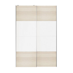 GoodHome Atomia Contemporary Panelled Without Mirror Doors White Oak Effect 2 Door Sliding Wardrobe Door Kit (H)2250mm (W)1500mm - thumbnail 1