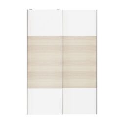 GoodHome Atomia Contemporary Panelled Without Mirror Doors White Oak Effect 2 Door Sliding Wardrobe Door Kit (H)2250mm (W)1500mm - thumbnail 3