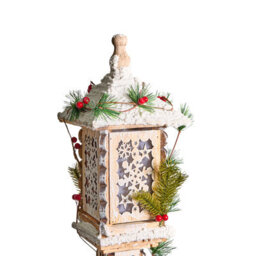 Beliani Christmas Decoration Led Lentira Post Lamp 80 Cm Light Brown - thumbnail 6