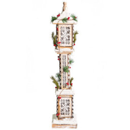 Beliani Christmas Decoration Led Lentira Post Lamp 80 Cm Light Brown - thumbnail 5