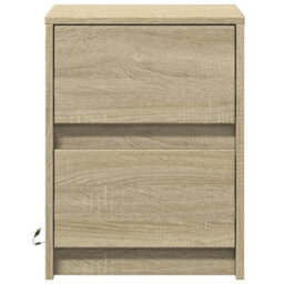 Berkfield Bedside Cabinet With Led Lights Sonoma Oak Engineered Wood - thumbnail 6