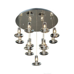Luminosa Lighting Luminosa Troy Pendant Round 13 Light G4 Polished Chrome/crystal, Not Led/cfl Compatible