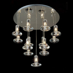 Luminosa Lighting Luminosa Troy Pendant Round 13 Light G4 Polished Chrome/crystal, Not Led/cfl Compatible - thumbnail 2