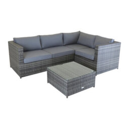 Charles Bentley Rattan Corner Sofa & Coffee Table - Grey - thumbnail 4