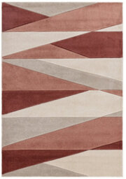Beige Brown Cream Modern Geometric 13mm Pile Stain-Resistant Rug For Bedroom, Living Room, & Dining Room-200Cm X 290Cm - thumbnail 1