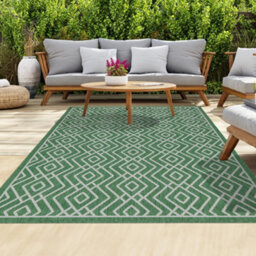 Homeart Outdoor Rugs Easy Cleaning Area Rugs For Balcony,garden,picnic,uv Weather Resistant Green Cream, 80 X 150 Cm