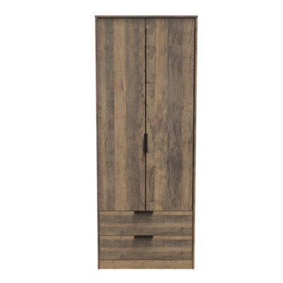 Fuji 2 Door 2 Drawer Wardrobe In Vintage Oak (Ready Assembled) - image 1