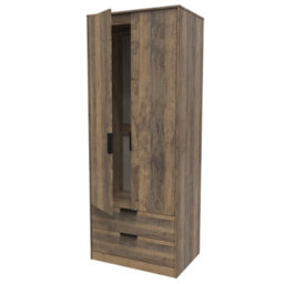 Fuji 2 Door 2 Drawer Wardrobe In Vintage Oak (Ready Assembled) - thumbnail 5