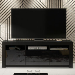 Tv Unit Shine 160Cm - Black With Gloss Doors - thumbnail 5