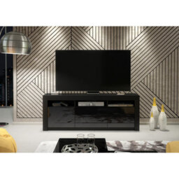 Tv Unit Shine 160Cm - Black With Gloss Doors - thumbnail 6