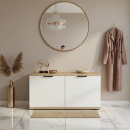 Clif St 100 Modular Hallway Storage Cabinet Space Saving Entrance System In Artisan Oak And White
