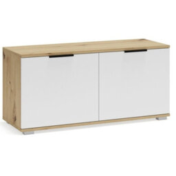 Clif St 100 Modular Hallway Storage Cabinet Space Saving Entrance System In Artisan Oak And White - thumbnail 4