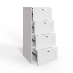 Matt White 4 Drawer Chest Panelled Front Deep Storage Modern - thumbnail 3