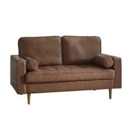 Oakham Henley 2 Seater Sofa In Brown Faux Leather - thumbnail 1