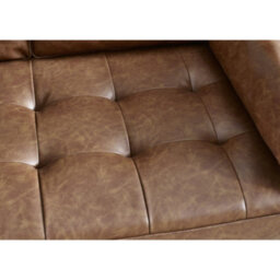 Oakham Henley 2 Seater Sofa In Brown Faux Leather - thumbnail 4