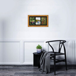 AK Frames 40X20Cm Oak Classic Multi Photo Frame With Black Mount - Holds 3 Apertures (3X) 6X4 Photos - thumbnail 3