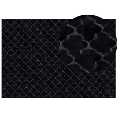 Beliani Faux Fur Rug Gharo Black 160 X 230 Cm - image 1