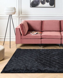 Beliani Faux Fur Rug Gharo Black 160 X 230 Cm - thumbnail 2