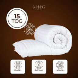 MHG Living 15 Tog Winter Duvet - Hypoallergenic Stripe Microfibre, Soft, Breathable & Machine Washable - King - thumbnail 5