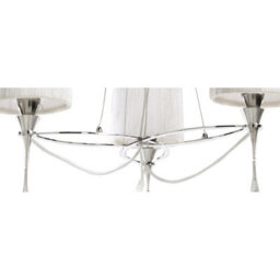 Luminosa Lighting Luminosa Lucca Pendant 3 Light E27, Polished Chrome With White Shades & Clear Crystal - thumbnail 5