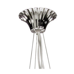 Luminosa Lighting Luminosa Lucca Pendant 3 Light E27, Polished Chrome With White Shades & Clear Crystal - thumbnail 4