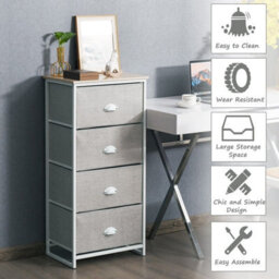 Gainoom Chest Of Drawers With 4 Drawers Home Storage Organizer Unit White - thumbnail 9