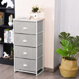 Gainoom Chest Of Drawers With 4 Drawers Home Storage Organizer Unit White - thumbnail 5