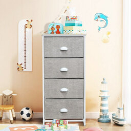 Gainoom Chest Of Drawers With 4 Drawers Home Storage Organizer Unit White - thumbnail 6